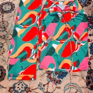 With Jean skirt and scarf top set